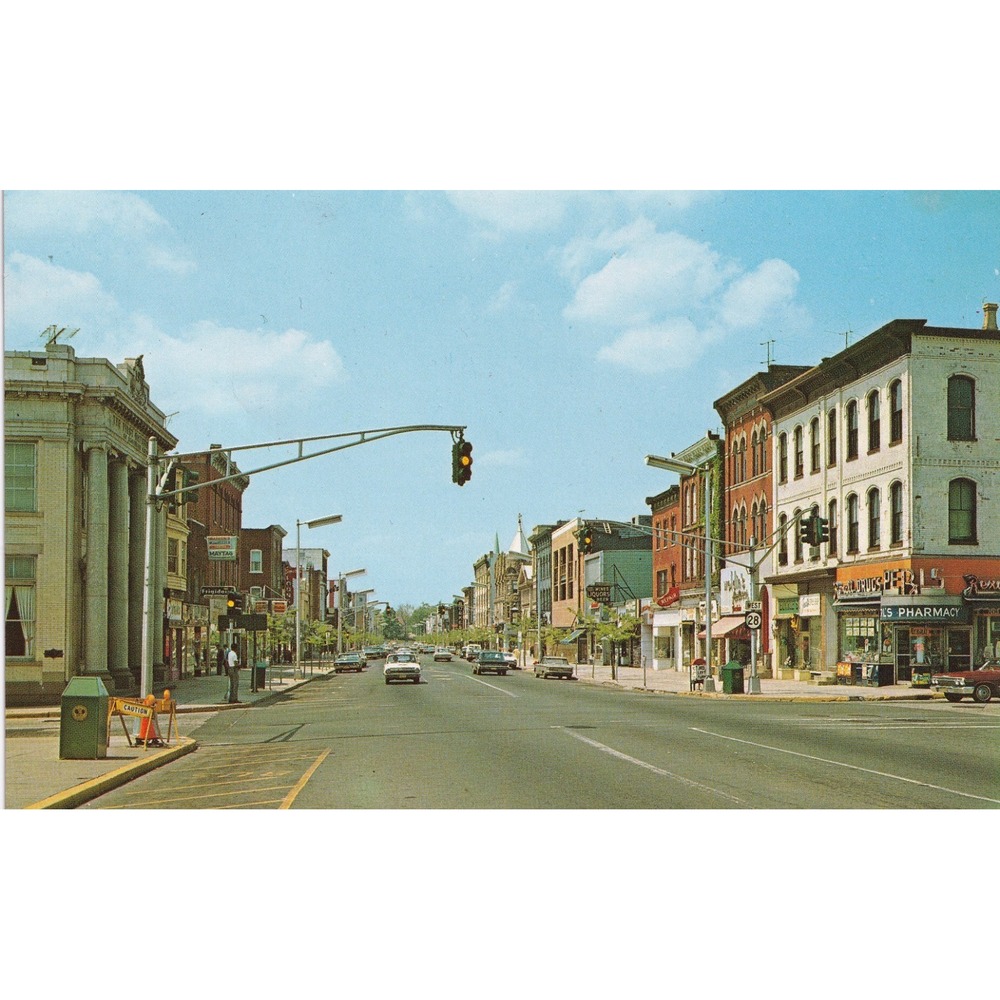 1968 Main Street Somerville NJ Postcard Historic Americana Cityscape Unposted